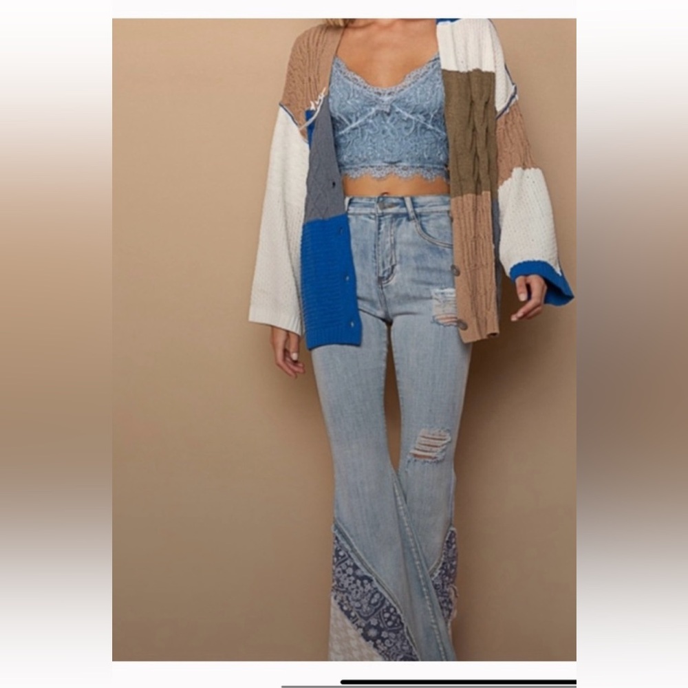 Pol Colorblock Patchwork Cardigan - image 5